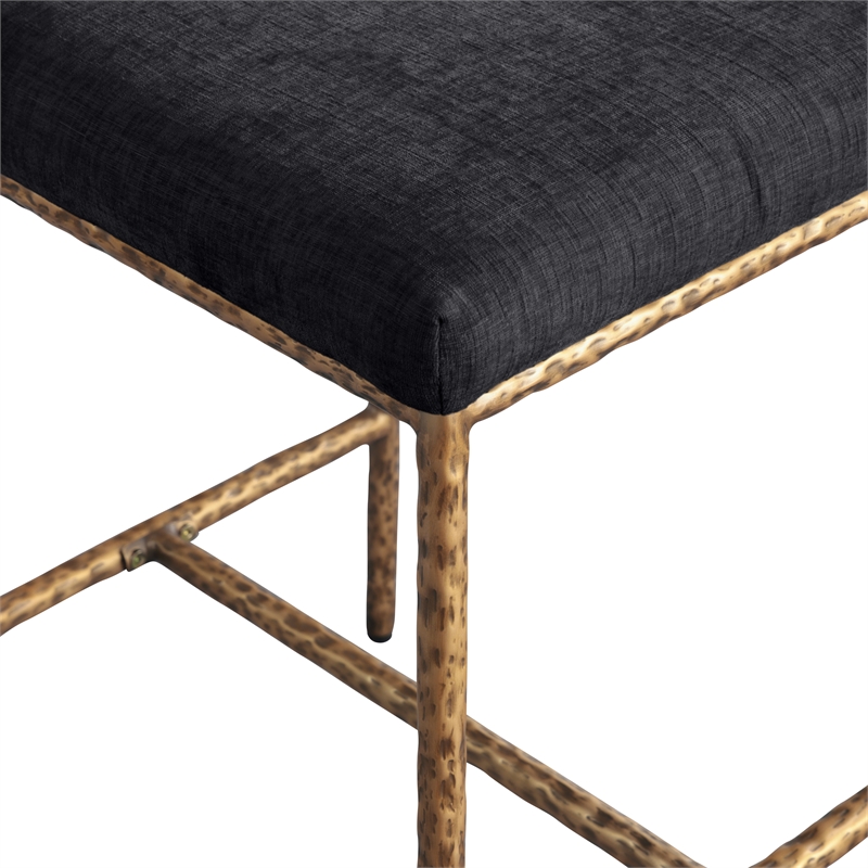 Meridian Furniture Reeves Black Chenille Upholstered Counter Stool (Set of 2)