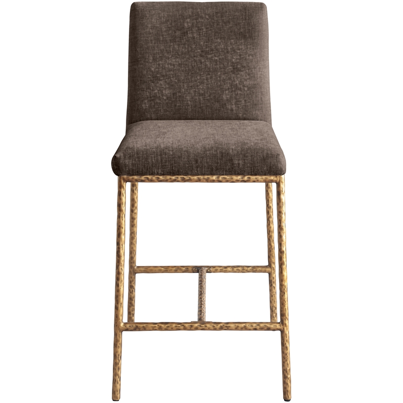 Meridian Furniture Reeves Brown Chenille Upholstered Counter Stool (Set of 2)