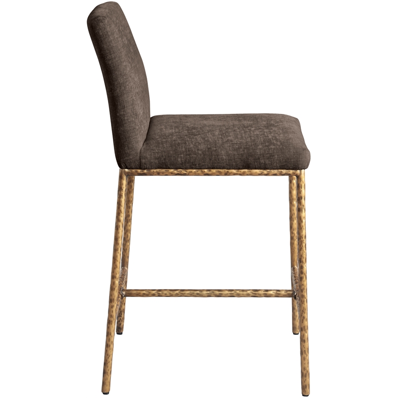 Meridian Furniture Reeves Brown Chenille Upholstered Counter Stool (Set of 2)
