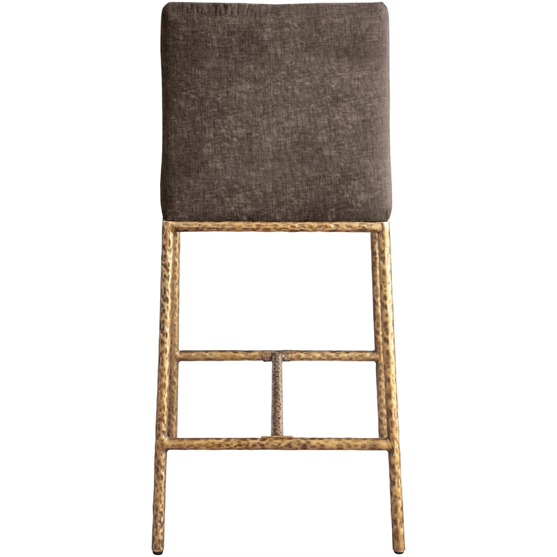 Meridian Furniture Reeves Brown Chenille Upholstered Counter Stool (Set of 2)
