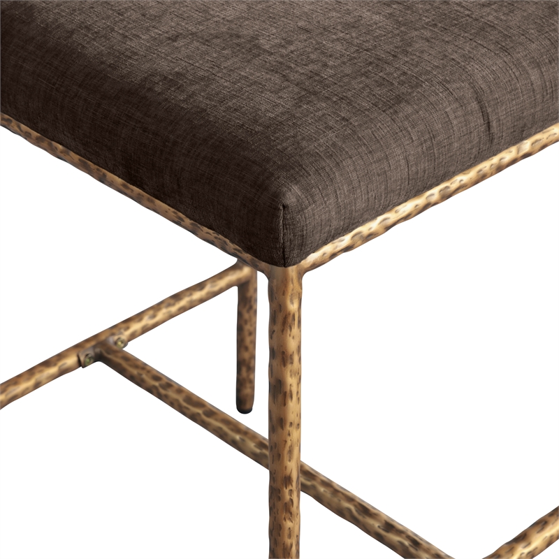 Meridian Furniture Reeves Brown Chenille Upholstered Counter Stool (Set of 2)