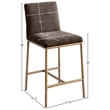 Meridian Furniture Reeves Brown Chenille Upholstered Counter Stool (Set of 2)