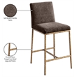 Meridian Furniture Reeves Brown Chenille Upholstered Counter Stool (Set of 2)