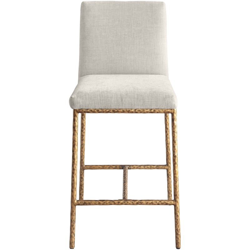 Meridian Furniture Reeves Cream Chenille Upholstered Counter Stool (Set of 2)