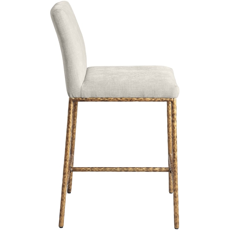 Meridian Furniture Reeves Cream Chenille Upholstered Counter Stool (Set of 2)