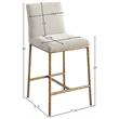 Meridian Furniture Reeves Cream Chenille Upholstered Counter Stool (Set of 2)