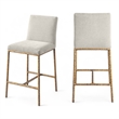 Meridian Furniture Reeves Cream Chenille Upholstered Counter Stool (Set of 2)