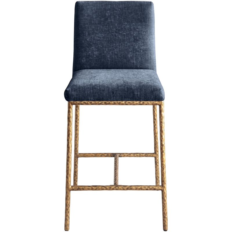 Meridian Furniture Reeves Navy Chenille Upholstered Counter Stool (Set of 2)