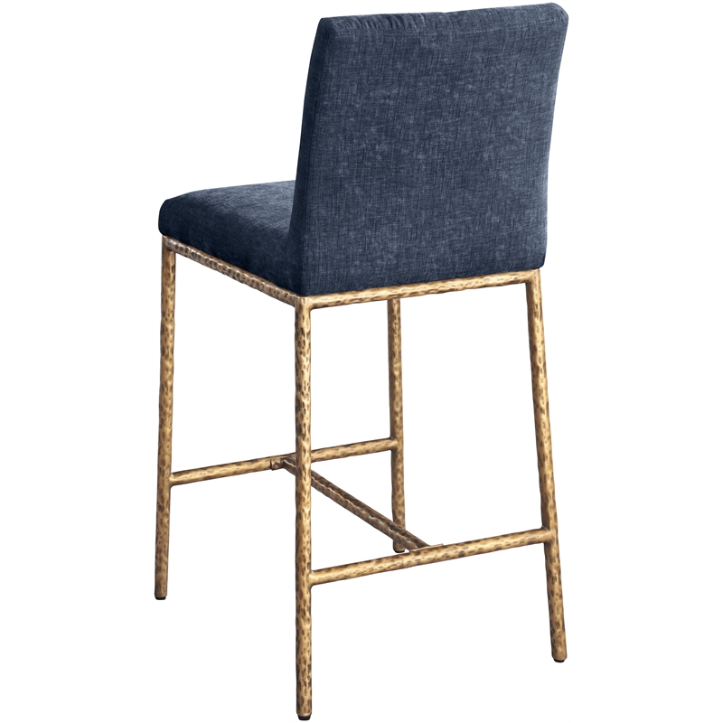 Meridian Furniture Reeves Navy Chenille Upholstered Counter Stool (Set of 2)