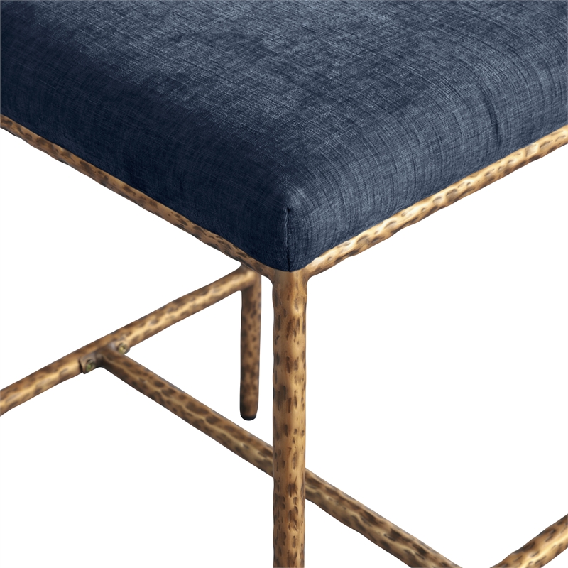 Meridian Furniture Reeves Navy Chenille Upholstered Counter Stool (Set of 2)