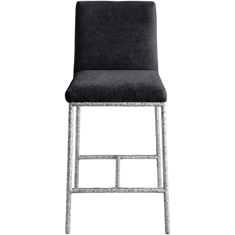 Meridian Furniture Reeves Black Chenille Upholstered Counter Stool (Set of 2)