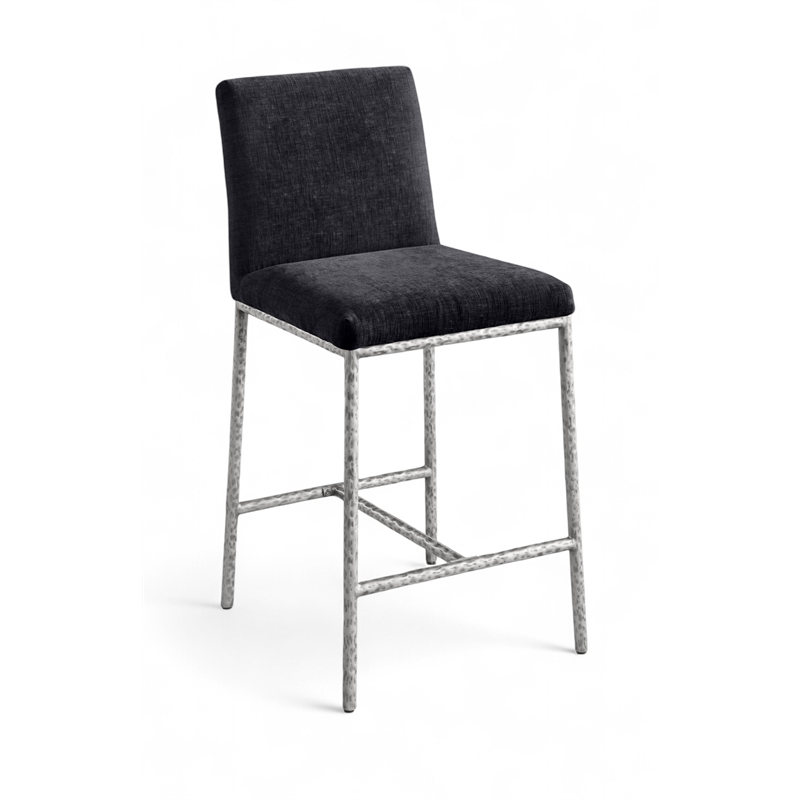 Meridian Furniture Reeves Black Chenille Upholstered Counter Stool (Set of 2)