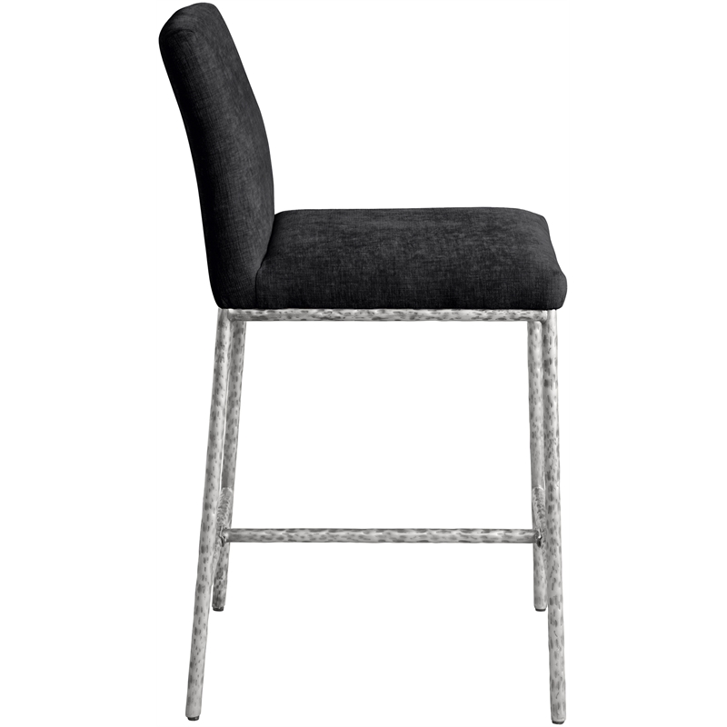 Meridian Furniture Reeves Black Chenille Upholstered Counter Stool (Set of 2)