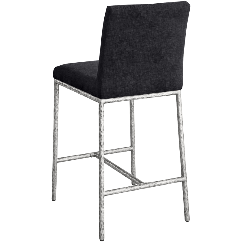 Meridian Furniture Reeves Black Chenille Upholstered Counter Stool (Set of 2)
