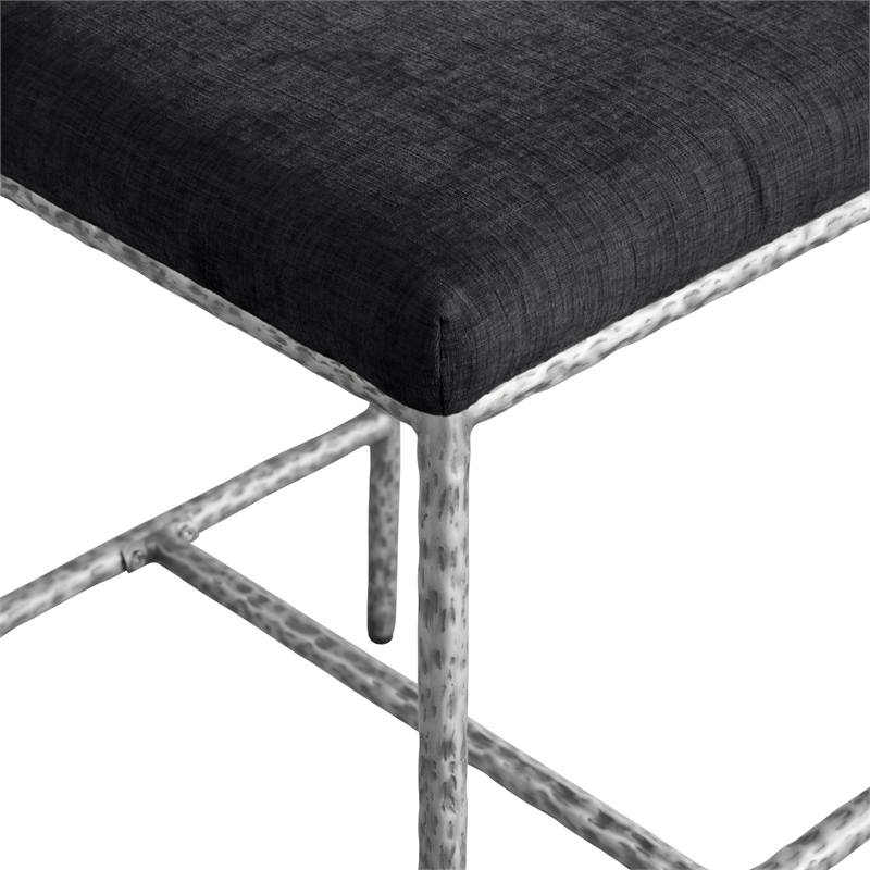 Meridian Furniture Reeves Black Chenille Upholstered Counter Stool (Set of 2)