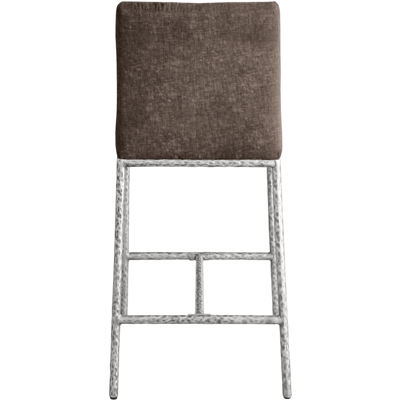 Meridian Furniture Reeves Brown Chenille Upholstered Counter Stool (Set of 2)
