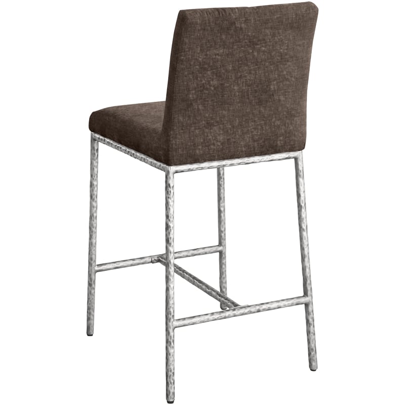 Meridian Furniture Reeves Brown Chenille Upholstered Counter Stool (Set of 2)