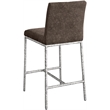 Meridian Furniture Reeves Brown Chenille Upholstered Counter Stool (Set of 2)