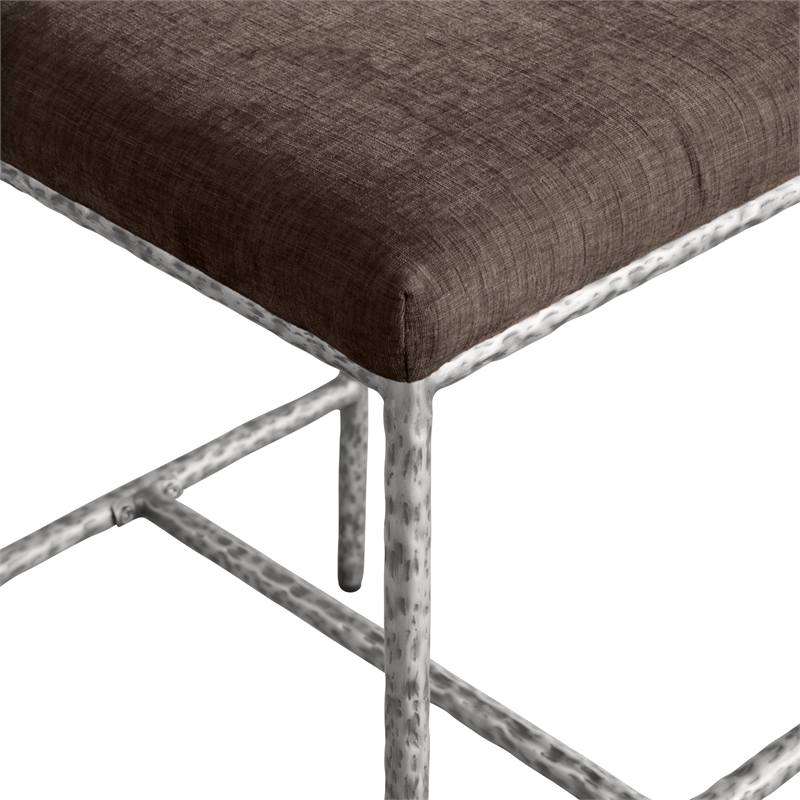 Meridian Furniture Reeves Brown Chenille Upholstered Counter Stool (Set of 2)