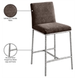 Meridian Furniture Reeves Brown Chenille Upholstered Counter Stool (Set of 2)