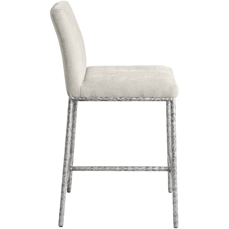 Meridian Furniture Reeves Cream Chenille Upholstered Counter Stool (Set of 2)