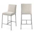 Meridian Furniture Reeves Cream Chenille Upholstered Counter Stool (Set of 2)