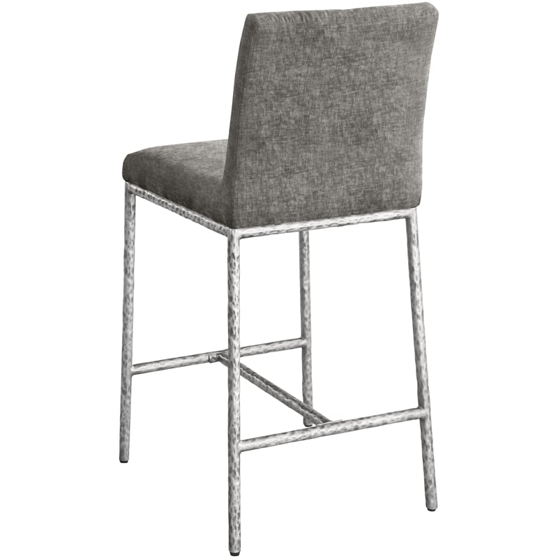 Meridian Furniture Reeves Grey Chenille Upholstered Counter Stool (Set of 2)