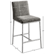 Meridian Furniture Reeves Grey Chenille Upholstered Counter Stool (Set of 2)