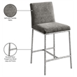 Meridian Furniture Reeves Grey Chenille Upholstered Counter Stool (Set of 2)