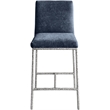 Meridian Furniture Reeves Navy Chenille Upholstered Counter Stool (Set of 2)