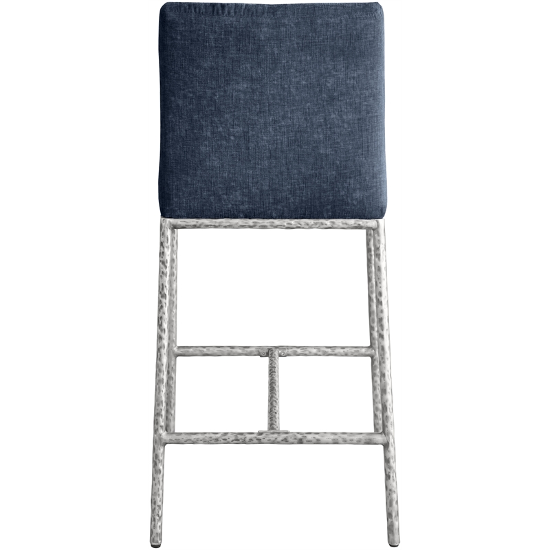 Meridian Furniture Reeves Navy Chenille Upholstered Counter Stool (Set of 2)