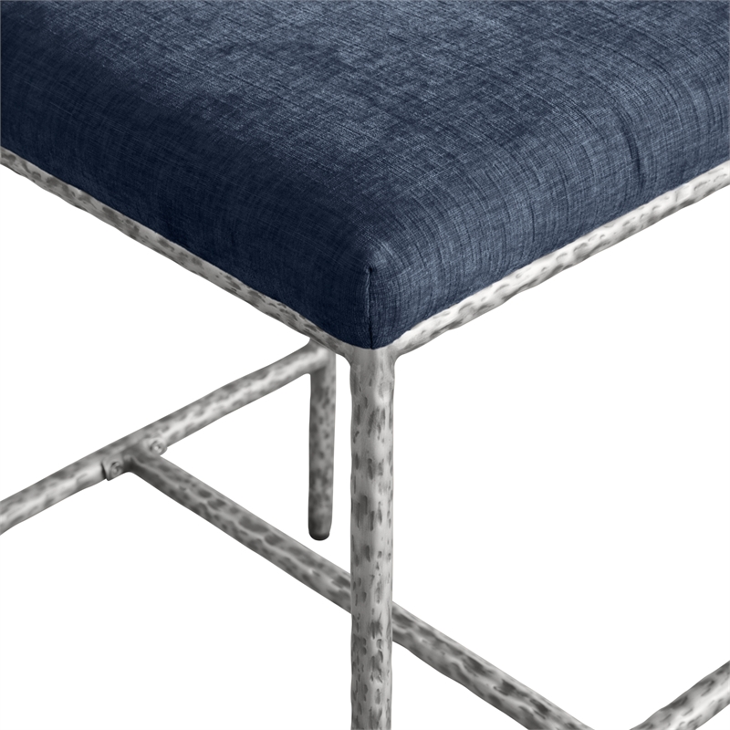 Meridian Furniture Reeves Navy Chenille Upholstered Counter Stool (Set of 2)