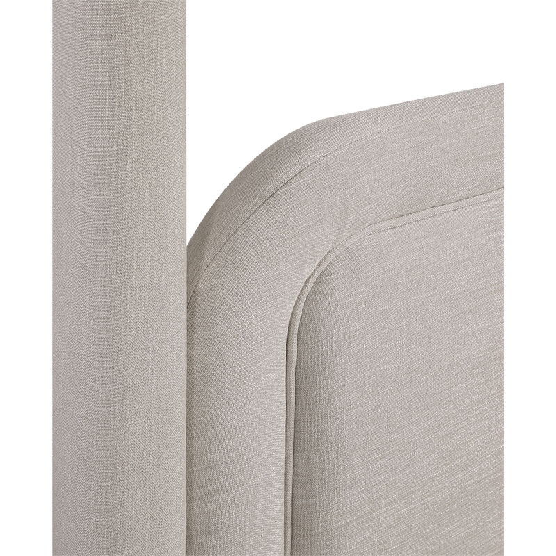 Meridian Furniture Salina Beige Linen Textured Fabric Upholstered Full Bed