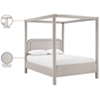 Meridian Furniture Salina Beige Linen Textured Fabric Upholstered Queen Bed