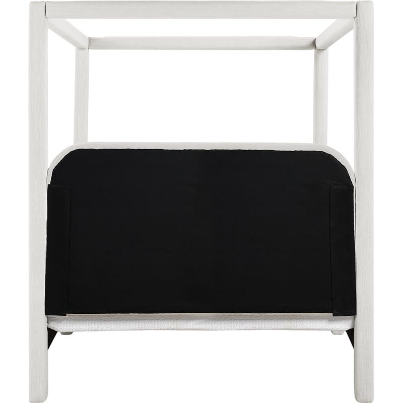 Meridian Furniture Salina Cream Linen Textured Fabric Upholstered Queen Bed