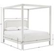 Meridian Furniture Salina Cream Linen Textured Fabric Upholstered Queen Bed