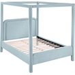 Meridian Furniture Salina Light Blue Linen Textured Fabric Upholstered King Bed
