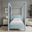 Meridian Furniture Salina Light Blue Linen Textured Fabric Upholstered Twin Bed