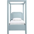 Meridian Furniture Salina Light Blue Linen Textured Fabric Upholstered Twin Bed
