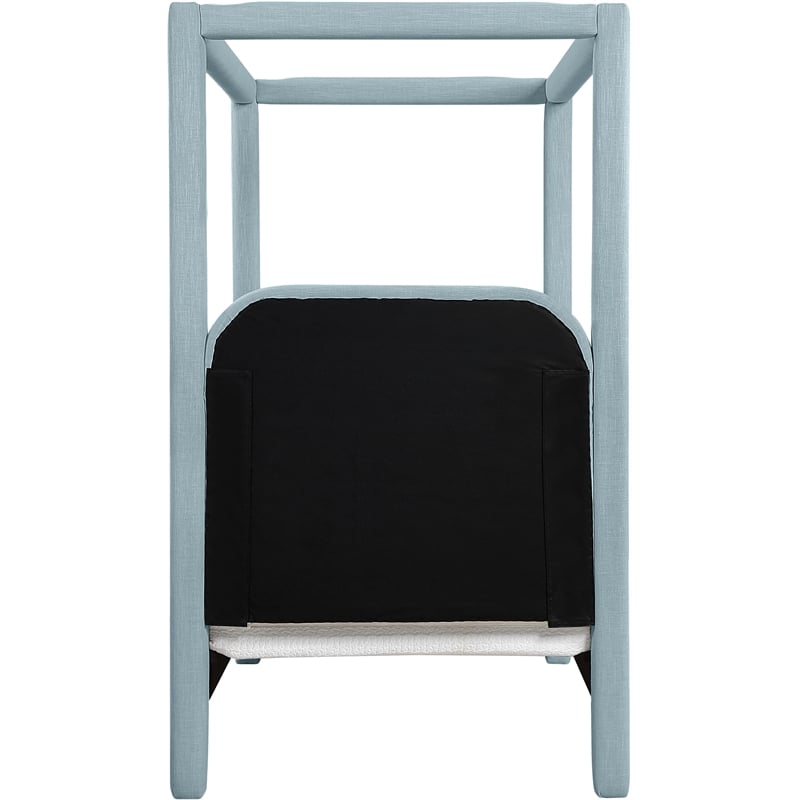 Meridian Furniture Salina Light Blue Linen Textured Fabric Upholstered Twin Bed