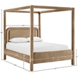 Meridian Furniture Salina Beige Velvet Upholstered Full Bed