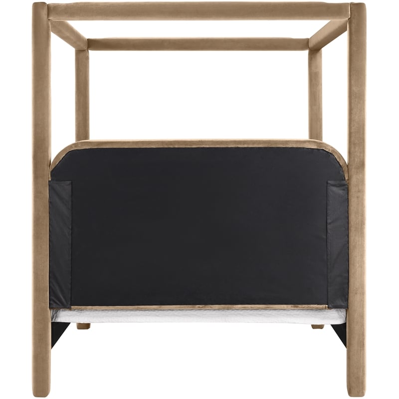 Meridian Furniture Salina Beige Velvet Upholstered Queen Bed