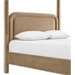 Meridian Furniture Salina Beige Velvet Upholstered Queen Bed