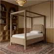 Meridian Furniture Salina Beige Velvet Upholstered Twin Bed