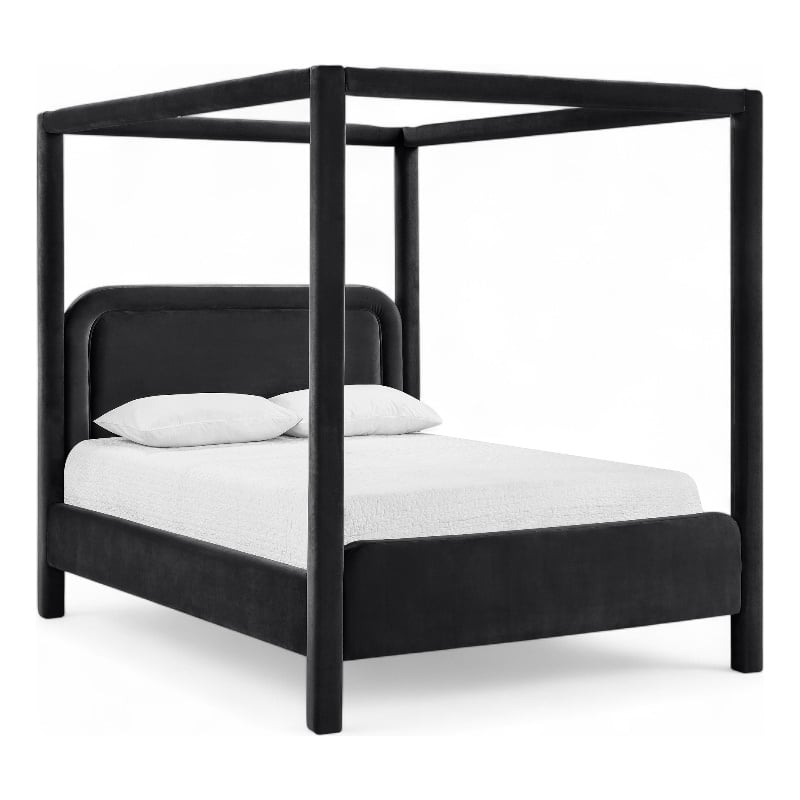 Meridian Furniture Salina Black Velvet Upholstered Full Bed