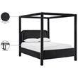 Meridian Furniture Salina Black Velvet Upholstered Full Bed