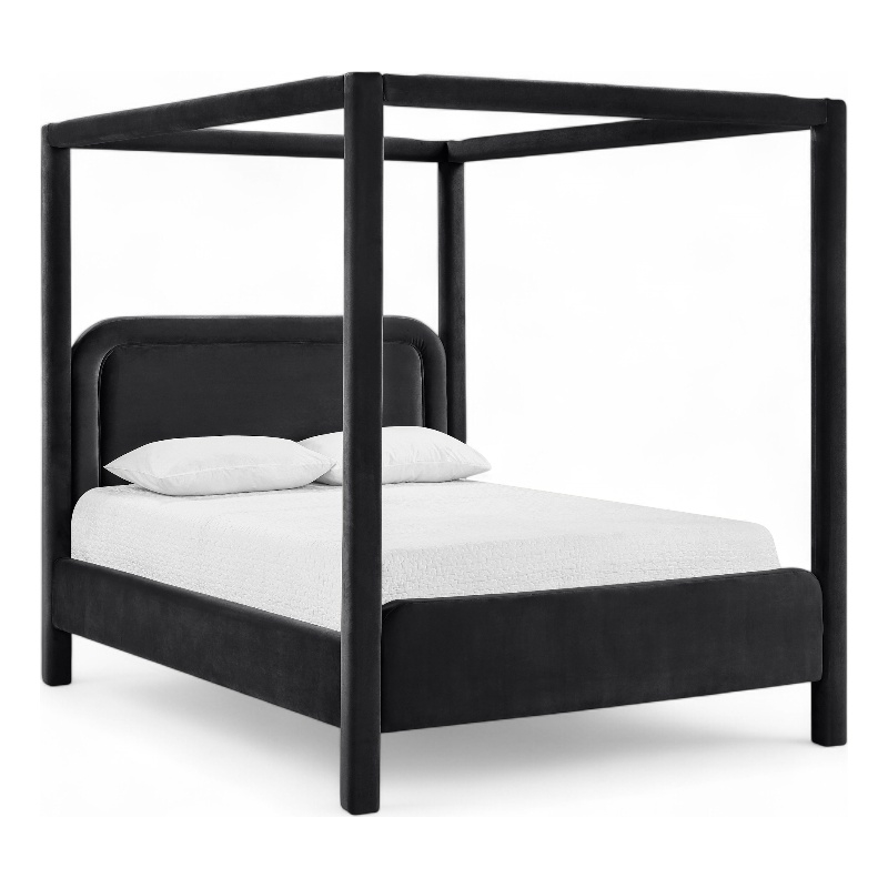 Meridian Furniture Salina Black Velvet Upholstered King Bed