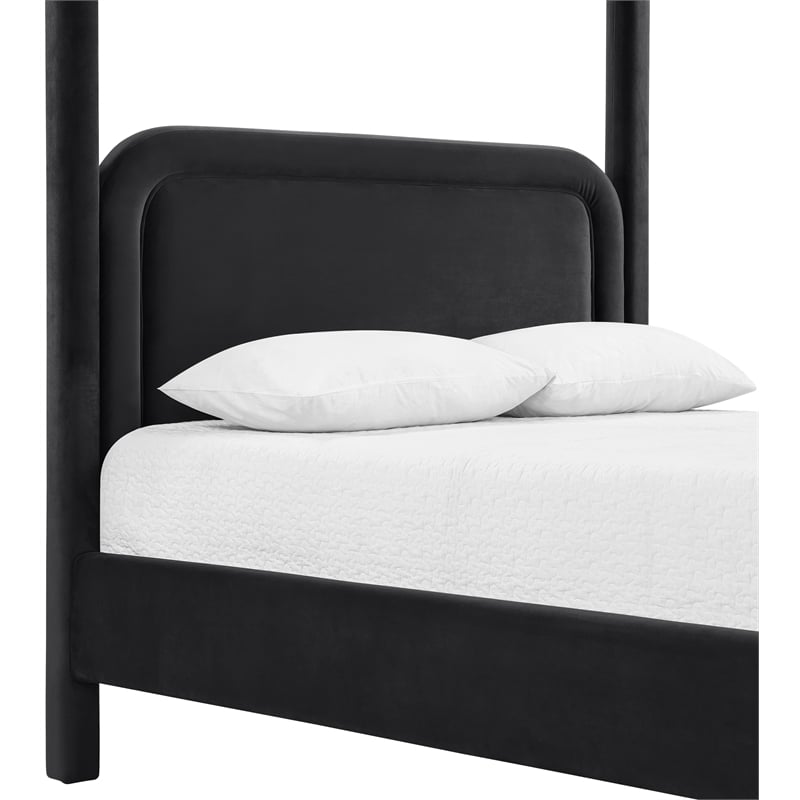 Meridian Furniture Salina Black Velvet Upholstered Queen Bed
