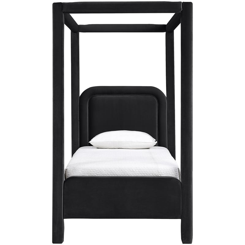 Meridian Furniture Salina Black Velvet Upholstered Twin Bed