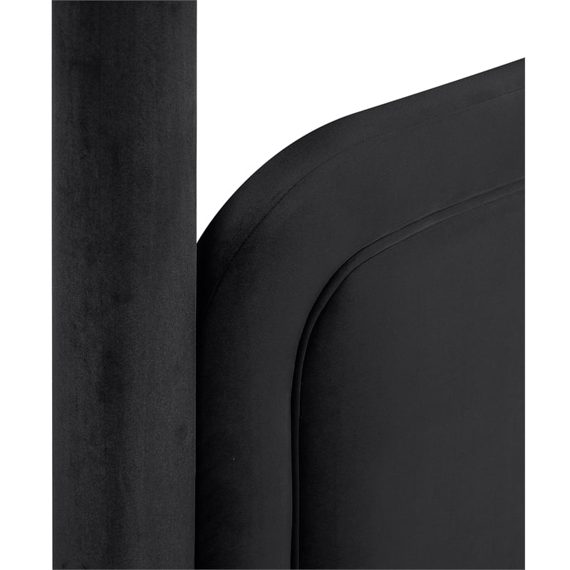 Meridian Furniture Salina Black Velvet Upholstered Twin Bed